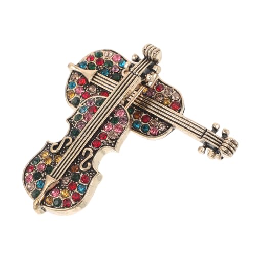 COLLBATH 2 Stück Vintage Violin Broschen mit Strasssteinen Anstecknadeln für Strickjacken Schals und Kleider Musikalische Schmuckaccessoires für Damen Vielseitig Kombinierbar von COLLBATH