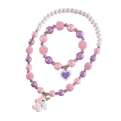 COLLBATH 2-teiliges Kinder Armband-set Mit Cartoon-handgelenkanhänger Und Halsschmuck Für Mädchen Einfach Abzunehmen Passt Zu Verschiedenen Kinderoutfits von COLLBATH