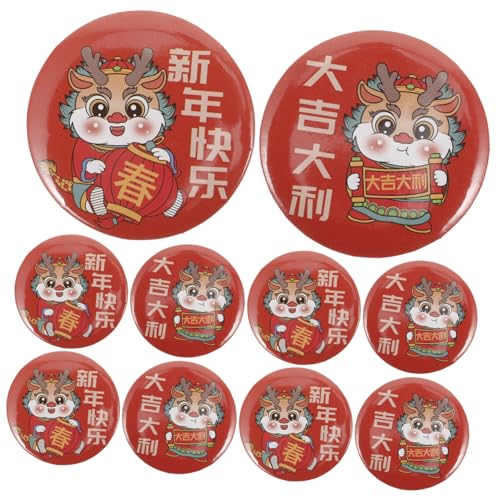 COLLBATH 20 Stück Brosche silvester party zubehör new year decoration Neujahr Cartoon Pin новогодние украшения Neujahr Anstecker Knopf Brustnadel -Maskottchen-Abzeichen Plastik rot von COLLBATH