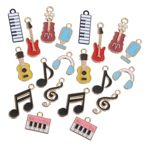 COLLBATH 20 Stück Bunte Emaille Anhänger für Diy Schmuck Armbänder und Schlüsselanhänger Vielseitige Musikinstrumente für Kreatives Basteln von COLLBATH