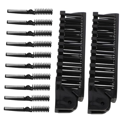 COLLBATH 20 Stück Faltbarer Haarkamm Schwarz mit Perlenzähnen Doppelseitiger Travel Comb für Männer Frauen Kompakter Pocket-haarbürste Sanft zur Kopfhaut Schützend und Stilvoll von COLLBATH