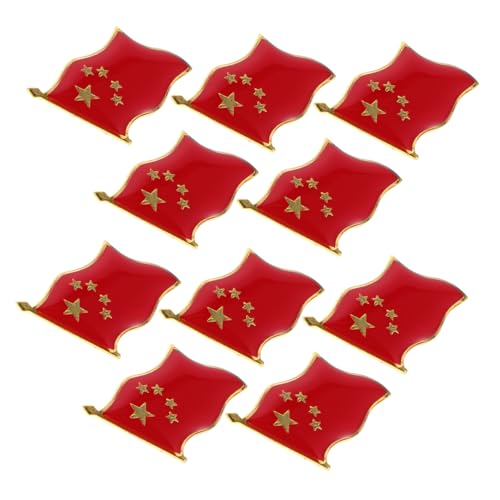 COLLBATH 20 Stück Flaggen Anstecknadeln aus Legierung Patriotische Fünf-sterne Broschen Rote Nationalflagge Pins für Kleidung Hüte Rucksäcke Nationalfeiertag und von COLLBATH