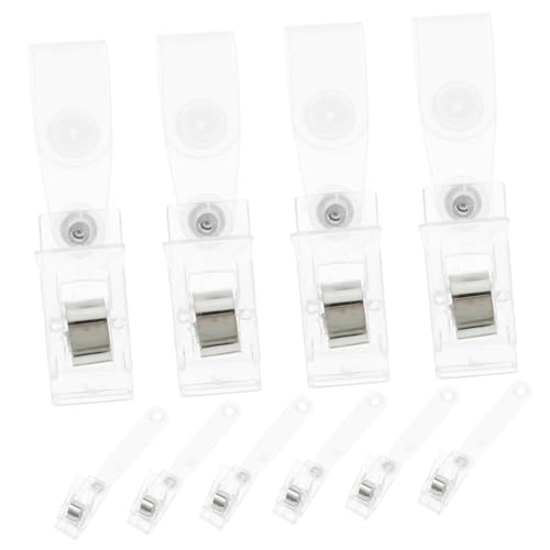 COLLBATH 20 Stück Metall Namensschild Clips mit Transparenten Kunststoffbändern Kleine Robuste Ausweishalter für Arbeitskarten und Firmen id Kompakte Leichte Badge Clips zur Einfachen von COLLBATH