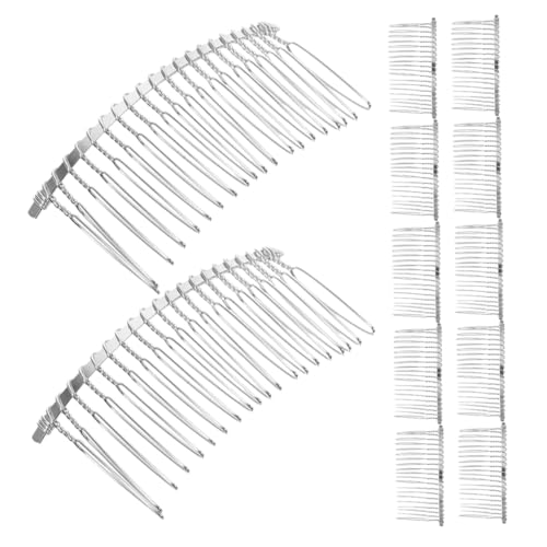 COLLBATH 20 Stück Teiliges Braut Haarkamm Silber Metall Draht Gedreht Zähne French Style Kamm für Brautschleier Haarschmuck Damen Mädchen Diy Zubehör von COLLBATH