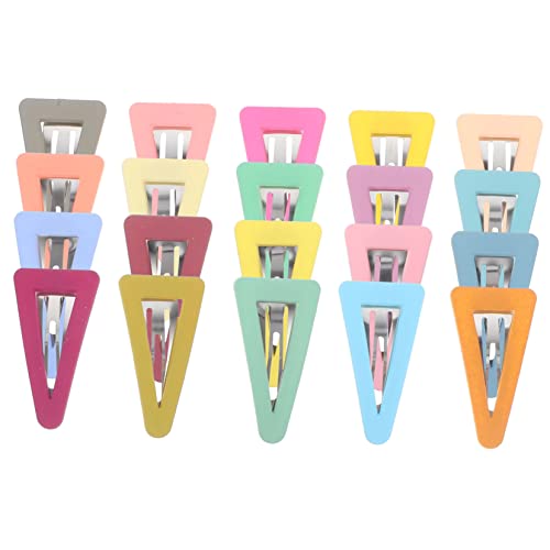COLLBATH 20 Stück Teiliges Kleine Dreieckige Haarspangen in Bonbonfarben Leichte Snap Clips für Mädchen und Frauen Vielseitige Haarklammern für Alltag Party Halloween und Cosplay Schonend von COLLBATH