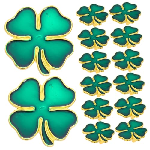 COLLBATH 20 Stück Vierblättriges Kleeblatt Anstecknadeln Metall Emaille Broschen für Anzüge Damen Herren Magnetverschluss Glücksbringer Schmuck Accessoire für Jacken Pullover und Taschen von COLLBATH
