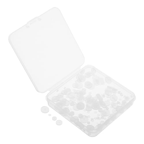 COLLBATH 200 Stück Silikon Ohrring Pads Klare Disc Stabilisatoren für Schraubverschluss Ohrringe Schmerz Ohrpolster Geeignet für Verschiedene Ohrringe Praktischer Box Aufbewahrt von COLLBATH