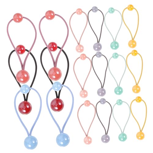 COLLBATH 28 Stck Teiliges Mädchen Haargummis mit Doppelten Bällen Elastische Haarschleifen für Dickes und Dünnes Haar Bunte Ponytail halter für Alltag Partys und Festliche Anlässe von COLLBATH
