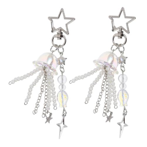 COLLBATH Niedlicher Quallen-perlenanhänger Dekorativer Schlüsselanhänger Für Tasche Geldbörse Handtasche Rucksack Eleganter Und Charm von COLLBATH