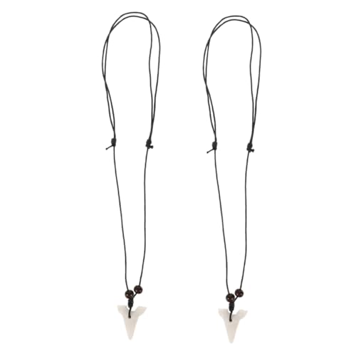 COLLBATH 2stücke Haifischzahn-charm-halskette Mit Simulation Zahn Anhänger Für Männer Und Frauen Dekorative Halskette Aus Harz Für Partys Und Alltag von COLLBATH