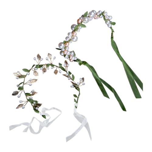 COLLBATH 2er Satz Perlen Stirnband Kunstperlen Kopfbedeckung Party Haarschmuck Haarkrone Kinder Stirnbänder von COLLBATH
