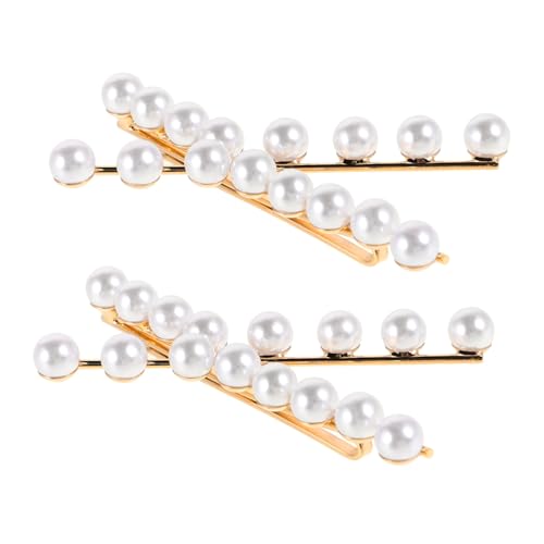 COLLBATH 2 Stück Metall Haarspangen Mit Kunstperlen Kleine Seitliche Clips Gekreuzte Haarspangen Für Damen von COLLBATH