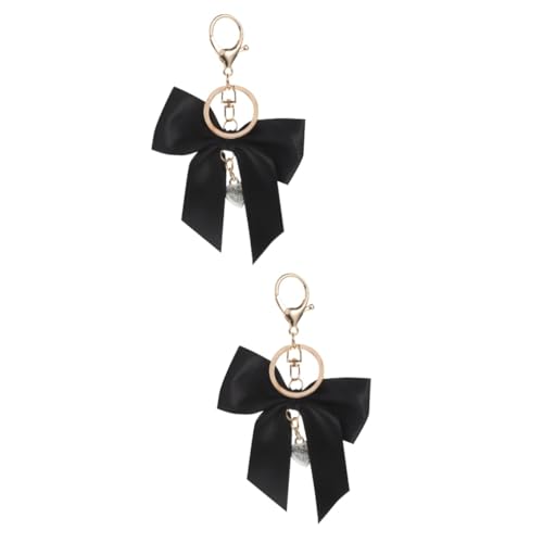 COLLBATH 2St Schleife Schlüsselanhänger Schlüsselanhänger-Charm Quaste Geldbörse Charme car Keychain car Key Chain Taschenanhänger mit Schleife Bowknot-Schlüsselanhänger Zinklegierung Black von COLLBATH