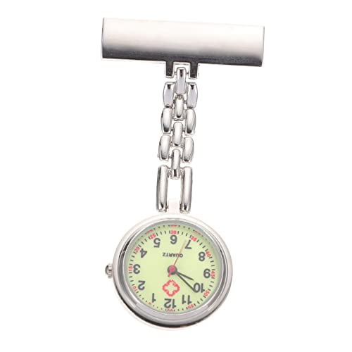 COLLBATH 2St Taschenuhr waschbare Krankenschwester Uhr Silberfarben Nurse Watch Damenuhren Krankenpflegeuhr am Revers Schüler-Ansteckuhr Krankenschwester leuchtende Uhr Legierung Silver von COLLBATH