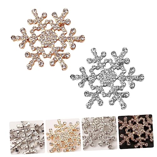 COLLBATH 2st Weihnachts-schneeflocke-brosche Frau Geschenke Mode Kristallbroschendekoration Trendiges Dekor Diamantschalschnalle Dekorative Corsage Einzigartig Brustclip Legierung von COLLBATH