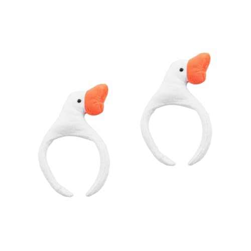COLLBATH 2St Weißes Entenstirnband Ente Kopfbedeckung Stofftier Stirnband Neuartiges Haarband Tierisches Haarband Party- Schöner Cartoon-Enten-Kopfschmuck Foto-Requisite von COLLBATH