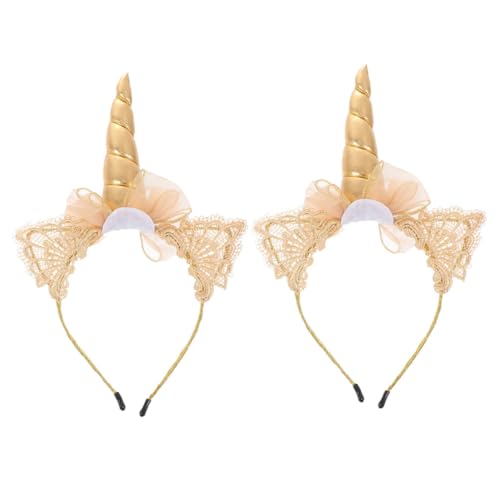 COLLBATH 2stücke Einhorn Cartoon Geformt Stirnband Dekorative Party Requisiten Cartoon Haar Band Kostüm Für Junge Mädchen von COLLBATH