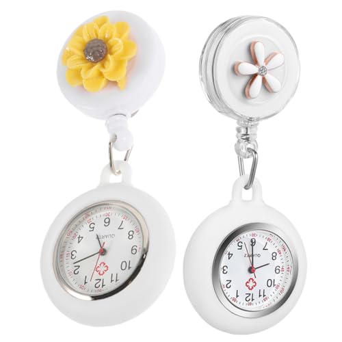 COLLBATH 2X Krankenschwester-taschenuhr Einziehbar Digital Uhr Zum Anklipsen Krankenschwesteruhren Damen Uhr Krankenschwester Zubehör Arbeit Damen Süße Anklips von COLLBATH