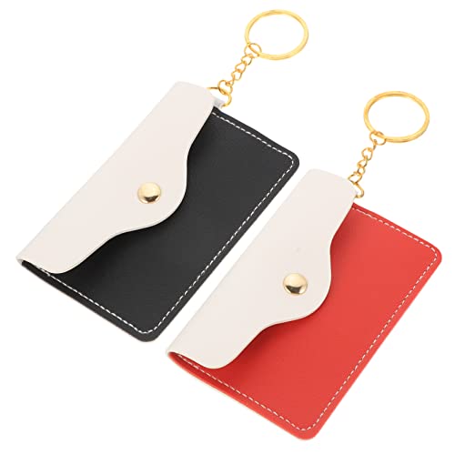 COLLBATH 2st Brieftasche Medikamenten Clip Leder Kartenhalter Mit Schlüsselring Geldbörse Für Teenager-mädchen Kontrolle Schlankes Kredit Mini Reisen Ausweis Pu Draussen von COLLBATH