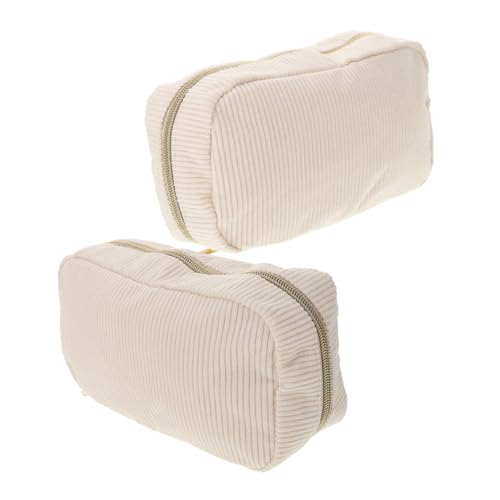 COLLBATH 2stücke Kosmetiktasche Damen Große Kapazität Tragbare Reise Make-up Aufbewahrungstasche Corduroy Multifunktionale Aufbewahrung Für Toilettenartikel Und Schmuck Für Reisen Und von COLLBATH