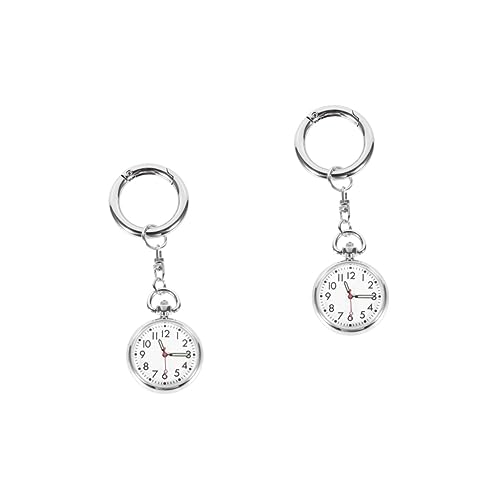 COLLBATH 2st Krankenpflegeschüler-formular Anhänger Kette Frauen Krankenschwester Uhr Mit Schlüsselring Reloj Deportivo para Hombre Mini Stift Digitaluhren Für Damen Herrenuhren Glas Silver von COLLBATH