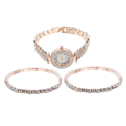 COLLBATH Strassuhr Und Armband-Set Glänzende Quarzuhr Für Damen Leichte Und Langlebige Uhr Alltag von COLLBATH