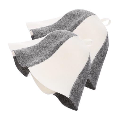 COLLBATH 2stücke Sauna Hut Aus Leichtem Filz Absorbierende Badekappen Für Damen Und Herren Schützt Kopf Und Haare Für Sauna Und Dampfbad Praktische Aufbewahrungsschlaufe von COLLBATH