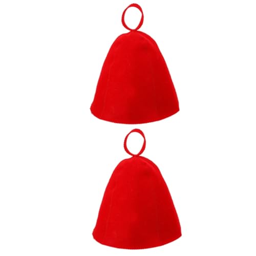 COLLBATH 2st Saunahut Aus Wollfilz Fedora-hut Frauen Strohhut Saunahut Aus Ukrainischer Wolle Sonnenhut Sauna-haarkappen Russischer Spa-hut Hüte Saunakappe Wikinger Schwimmhaube Rot Gefühlt von COLLBATH