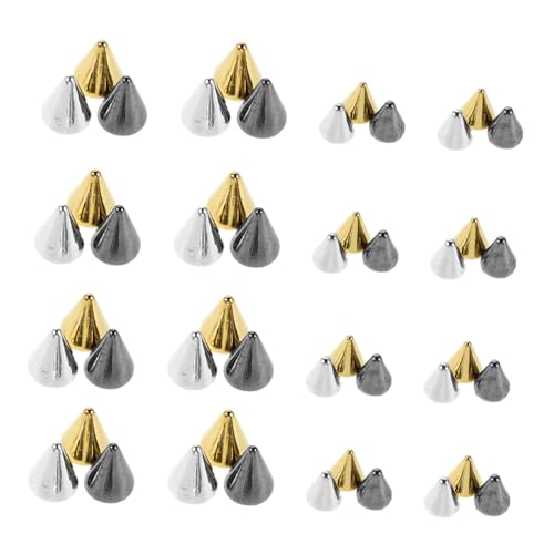 COLLBATH 3 Boxen Boxen Nail Jewels Punk Metall Nieten Flachboden Spitzen Nagel Charms für DIY Nail Art Goth Zubehör Langlebig Vielseitig Einfach Anzuwenden für Frauen Salon Zuhause von COLLBATH