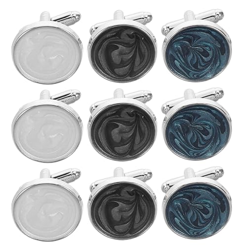 COLLBATH 3 Paar Manschettenknöpfe für Herren: Klassische Manschettenknöpfe für Hochzeits-Businesshemden – Runde französische Manschettenknöpfe für formelle Veranstaltungen und Meetings von COLLBATH