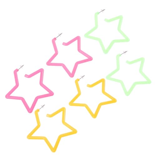 COLLBATH 3 Paare Farbenfrohe Sternohrringe für Frauen Trendige Hoops Rosa Grün und Orange Leicht und für COLLBATH 3 Paare Farbenfrohe Sternohrringe für Frauen Trendige Hoops Rosa Grün und Orange Leicht und für von COLLBATH