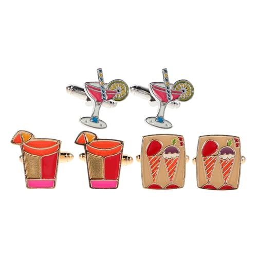 COLLBATH 3 Paare Stilvolle und Manschettenknöpfe für Männer und Frauen Kleine Cufflinks für Partys und Anlässe für von COLLBATH
