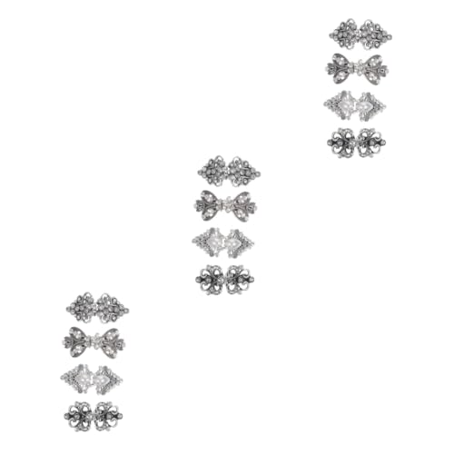 COLLBATH 3 Sätze Vintage-revers-clip Schals Kragen Mantel Und Clips Cardigan Clip Bobby Broschen Für Frauen Verschlüsse Retro Schließe Kleidung Schalnadel Silver Legierung 4 Stück * 3 von COLLBATH
