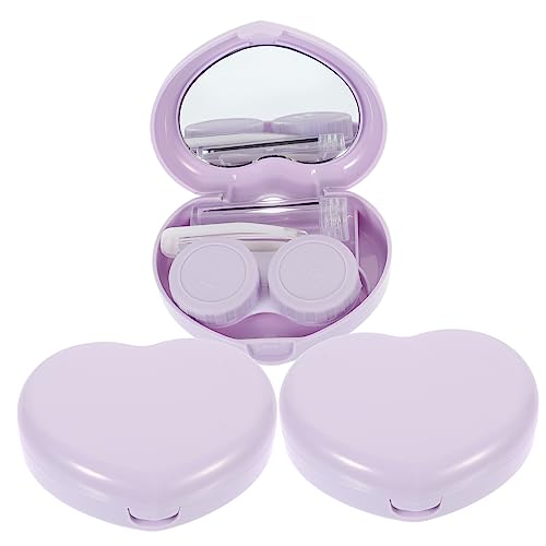 COLLBATH Kontaktlinsen Behälter Kasten Mit Spiegel Tragbares Reise-kontaktlinsen-Set Herz-kontaktlinsenbox Für Damen von COLLBATH