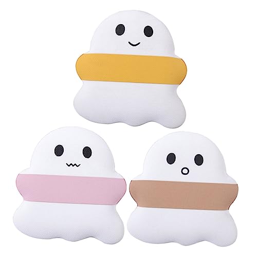 COLLBATH 3 Stck. Teiliges Make Up Puderquasten Weiche Zarte Textur Nass und Trocken Verwendbar für Foundation Concealer und Isolation Tragbar Niedliche Geisterform für Frauen und Anfänger von COLLBATH