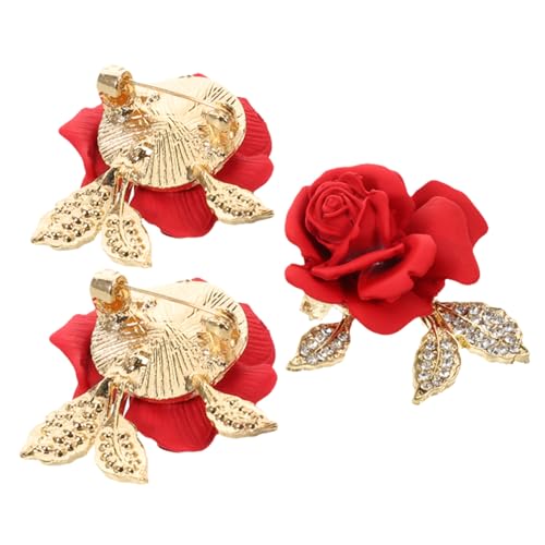 COLLBATH 3 Stück Blumen Anstecknadeln für Damen Hochzeits und Party Zubehör Stilvolle Accessoires für Anzüge und Kleider von COLLBATH