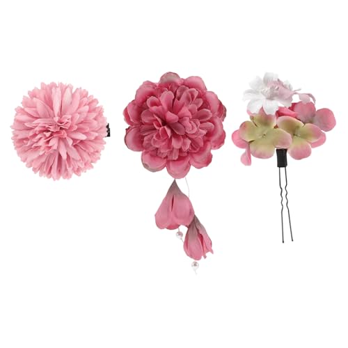 COLLBATH 3 Stück Chinesische Blüten Haarspange Elegante Künstliche Blumen Haarschmuck im klassischen Stil Zarte Haarklammern für Damen und Mädchen Modischer Chinesischer Haarschmuck für von COLLBATH