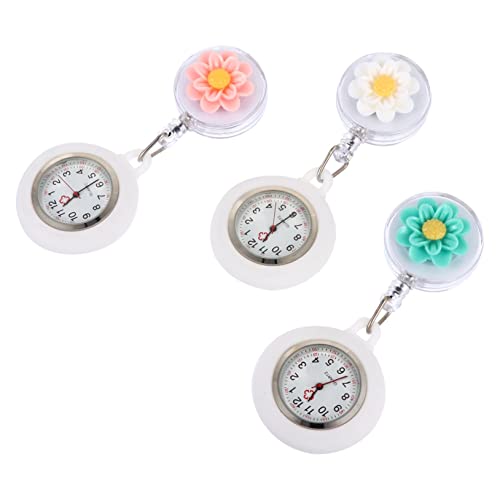 COLLBATH 3 Stück Clip Pflegeuhr mit Silikonabdeckung Leichte Uhr im Design für Damen für Krankenschwestern Ärzte Farben Erhältlich von COLLBATH