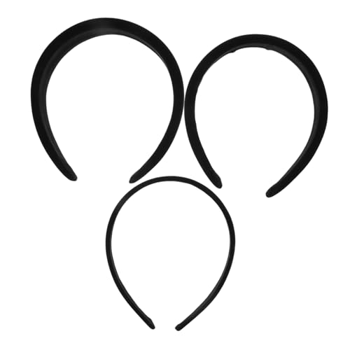 COLLBATH 3 Stück Haarreifen Damen Gepolstert Schwarz Rutschfeste Stirnbänder für Dickes Haar Weich Komfortabel Druckverteilt Stilvoll für Alltag Sport und Festliche Anlässe von COLLBATH