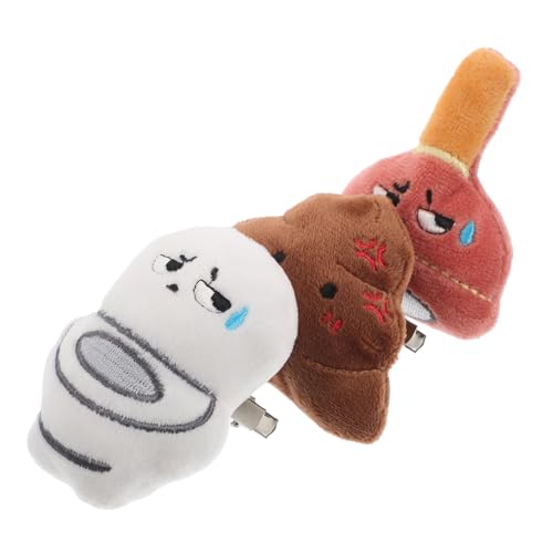 COLLBATH 3stücke Flauschige Plüsch-haarspangen Cartoon-muster Für Mädchen Haar-accessoires Weiche Klammer Fransen Haarspange von COLLBATH