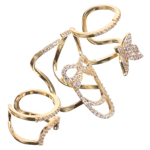 COLLBATH 3 Stück Teiliges Damen Fingernagelring mit Zirkonia Strasssteinen Modische Nagelkunst Schmuck Abnehmbare Nagelringe für Hochzeit Party und Alltag Einzigartiges Design für von COLLBATH