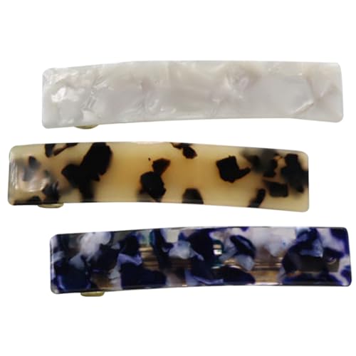 COLLBATH 3 Stück Teiliges Haarklammern Marmoroptik Rechteckige Federleichte Haarspangen für Frauen Dekorative und Rutschfeste Haarklammern für Haartypen Ästhetische Haaraccessoires von COLLBATH