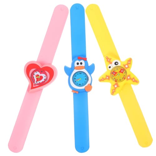 COLLBATH 3stücke Teiliges Junge Mädchen Cartoon Armbanduhr Lustige Bunte Silikon-Uhren Für Jungen Und Mädchen Als Für Geburtstage Weihnachten Und Schulanfang Robuste Und Praktische von COLLBATH