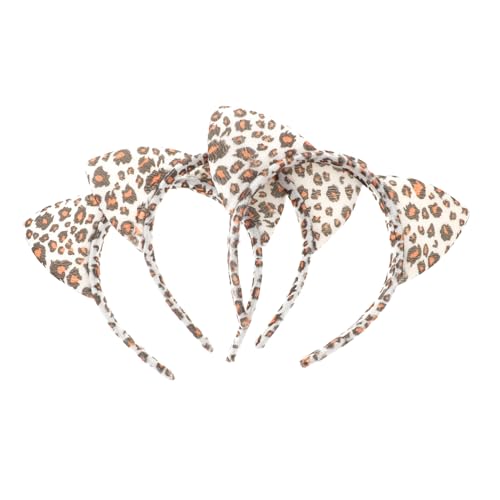 COLLBATH 3 Stück Teiliges Leopardenmuster Stirnband Süßen Tierischen Ohren Flexibler Haarschmuck für Mädchen Teenager Robustes und Langlebiges Haarband für Partys und Alltag von COLLBATH