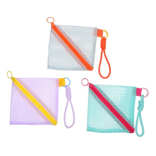 COLLBATH 3 Stück Teiliges Mini Netz Organizer Transparente Kosmetiktasche mit Reißverschluss Kompakte Aufbewahrungstasche für Lippenstift Münzen Karten Ohrhörer für Reisen und Alltag von COLLBATH