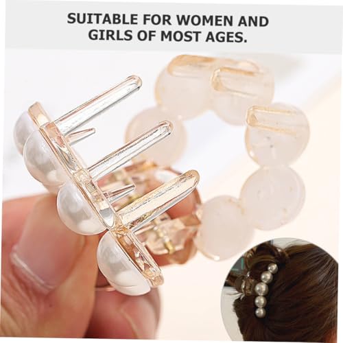 COLLBATH 3 Stück Teiliges Perlen haarklammer Kleine Transparente Haarspangen mit Eleganten Perlen Rutschfeste Haarklammern für Damen Vielseitig für Alltag Sport und Reisen Geeignet von COLLBATH