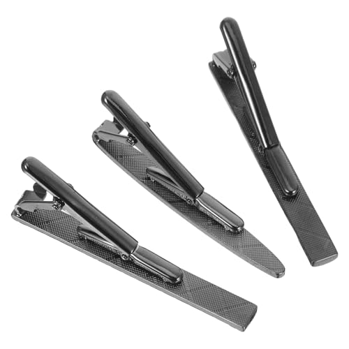 COLLBATH 3 Stück Teiliges Schwarze Gravierte Krawattenklammern aus Kupfer Elegante Business Accessoires für Herren Langlebig Leicht und Kompakt für Hochzeit Büro Formelle Anlässe von COLLBATH