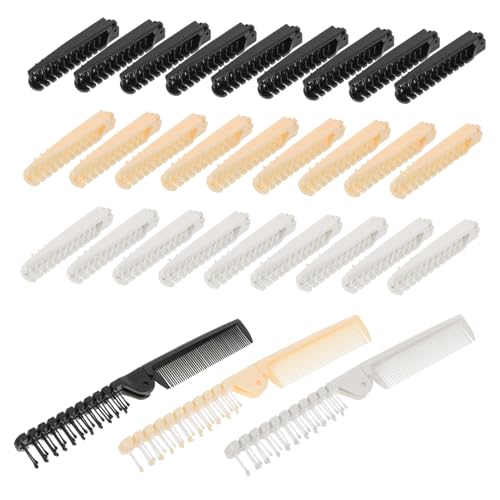 COLLBATH 30 Stück Faltbarer Tragbarer Antistatischer Kamm Leichtes Kompaktes Design mit Breiten Zähnen Zusammenklappbarer Taschenkamm für Damen Herren und Reisen von COLLBATH