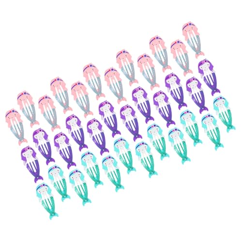 COLLBATH 36 Stck 36 teiliges Meerjungfrauen Haarclips für Mädchen Bunte Metall Haarspangen in Violett Blau Modische Sichere und Langlebige Haarklammern für Alltag von COLLBATH
