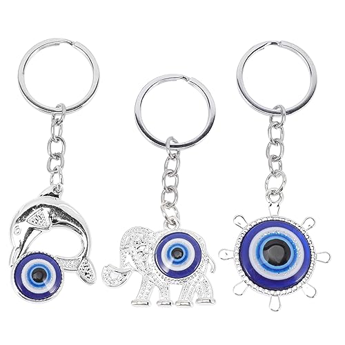 COLLBATH Türkischer Schlüsselanhänger Mit Blauem Auge Glatter Oberfläche Schutz Vor Unglück Als Schlüsselführer Oder Taschenanhänger von COLLBATH